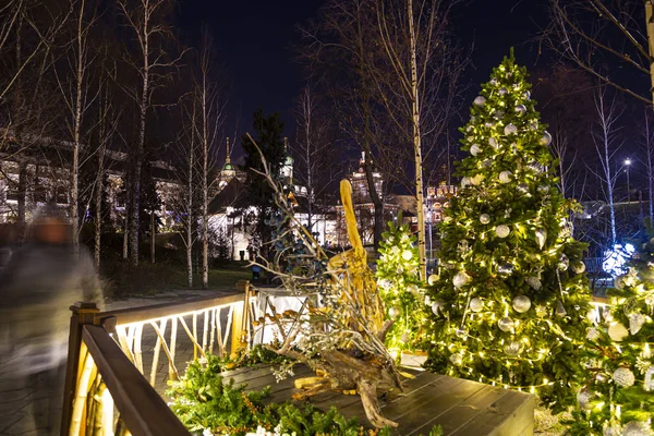 Natale Capodanno Decorazione Zaryadye Parco Urbano Situato Vicino Piazza Rossa — Foto Stock