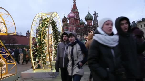 Moscow Russia January 2020 Saint Basil Cathedral Temple Basil Blessed — Stock Video