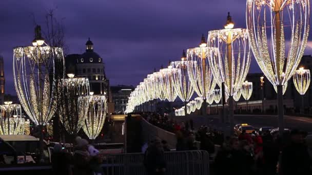 Moscow Russia January 2020 Christmas New Year Holidays Decoration Moscow — 비디오