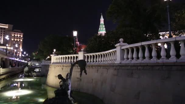 Moscou Russie Septembre 2019 Jardin Alexandre Près Kremlin Fontaines Avec — Video