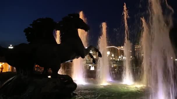 Moscow Russia September 2019 Sculptural Composition Four Seasons Fountain Alexandrovsky — Stock Video