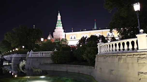 Moskou Rusland September 2019 Alexander Garden Bij Het Kremlin Fonteinen — Stockvideo