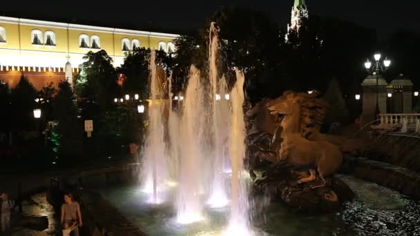 Moscow Russia September 2019 Sculptural Composition Four Seasons Fountain Alexandrovsky — 비디오