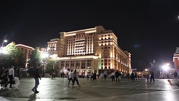 Moskwa Rosja Wrzesień 2019 Fasada Hotelu Four Seasons Hotel Moskva — Wideo stockowe