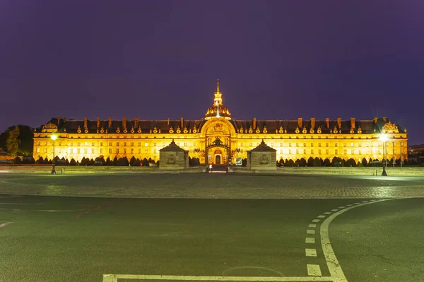 Les Invalides National Residence Invalids Νύχτα Παρίσι Γαλλία Royalty Free Φωτογραφίες Αρχείου