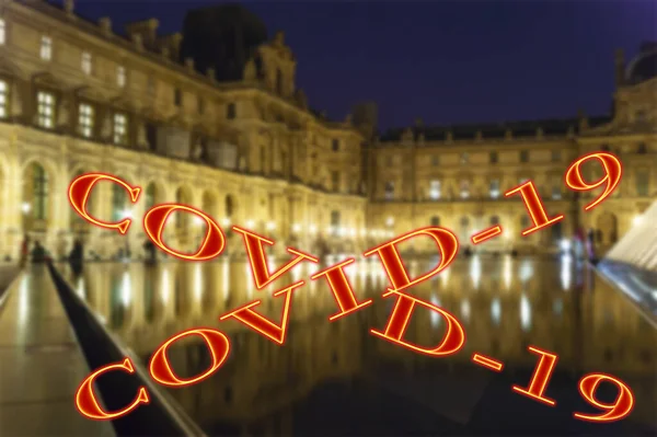 Paris France Avril 2020 Coronavirus Paris France Panneau Covid Concept — Photo