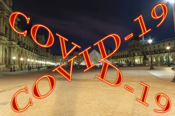 Párizs Franciaország Április 2020 Coronavirus Párizsban Franciaországban Covid Jel Covid — Stock Fotó