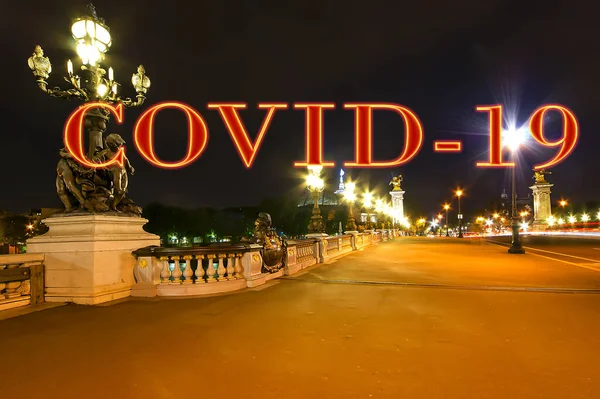 Coronavirus Paris Frankrike Covid Skylt Begreppet Covid Pandemi Och Resor — Stockfoto