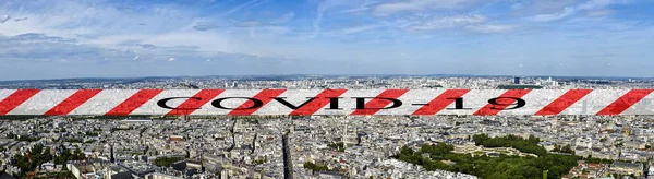 Коронавірус Парижі Франція Знак Ковід Концепція Covid Пандемії Подорожі Європою — стокове фото