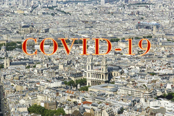 Coronavirus Paris France Covid Sign Concept Covid Pandemic Travel Europe — Stock Photo, Image