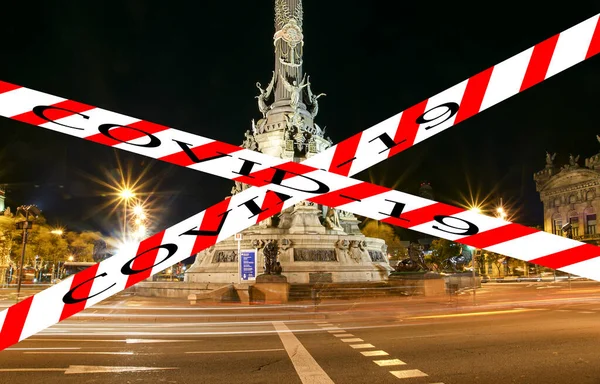 Коронавирус Барселоне Испания Знак Ковид Концепция Пандемии Covid Путешествий Европе — стоковое фото
