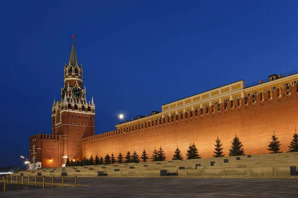 Kremlin Rusya Moskova Nın Gece Manzarası — Stok fotoğraf