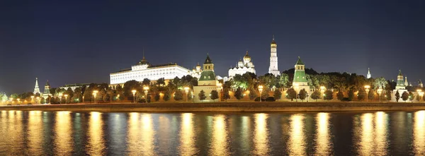 Kreml Éjszakai Kilátása Oroszország Moszkva — Stock Fotó