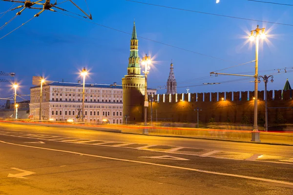 Nachtansicht Des Kremls Russland Moskau — Stockfoto