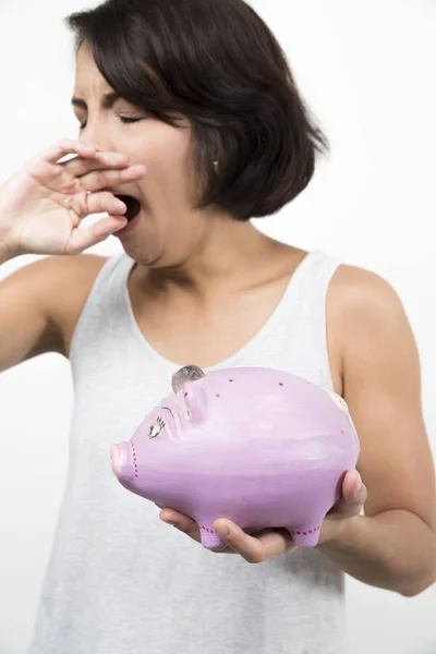 Lusta Megtakarítások Tartja Piggy Bank Megtakarítás — Stock Fotó
