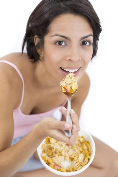 Atrakcyjna kobieta śniadanie — Zdjęcie stockowe