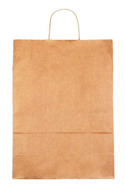 Kraft paper bag on white — Stock Photo, Image