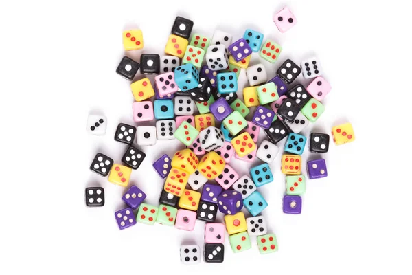 Colorful gambling dice isolated on white — Stock Photo, Image