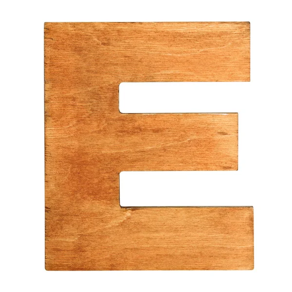 Dřevěná písmeno e — Stock fotografie