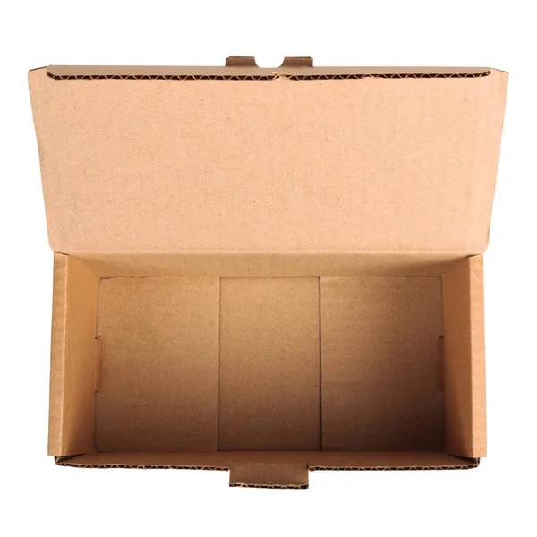 Empty cardboard box. POV — Stock Photo, Image