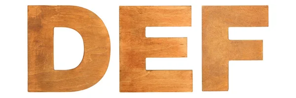 Antiguas letras de madera DEF — Foto de Stock