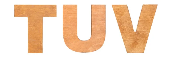 Letras antiguas de madera TUV — Foto de Stock