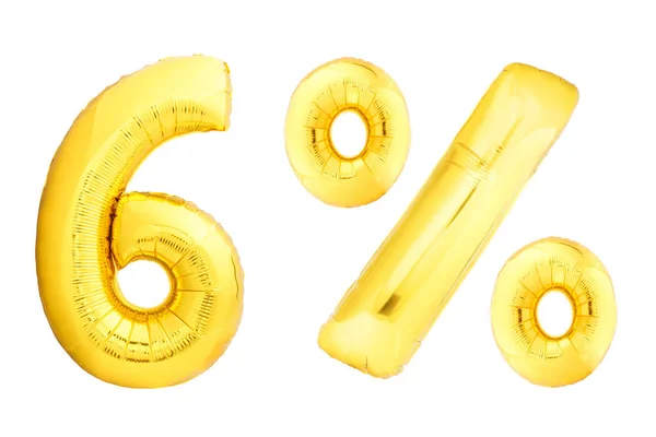 Ouro seis por cento feito de balões infláveis — Fotografia de Stock