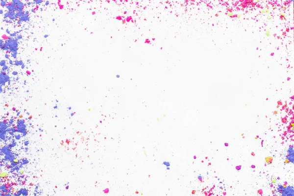 White background with colorful make-up powder — Stock Photo, Image