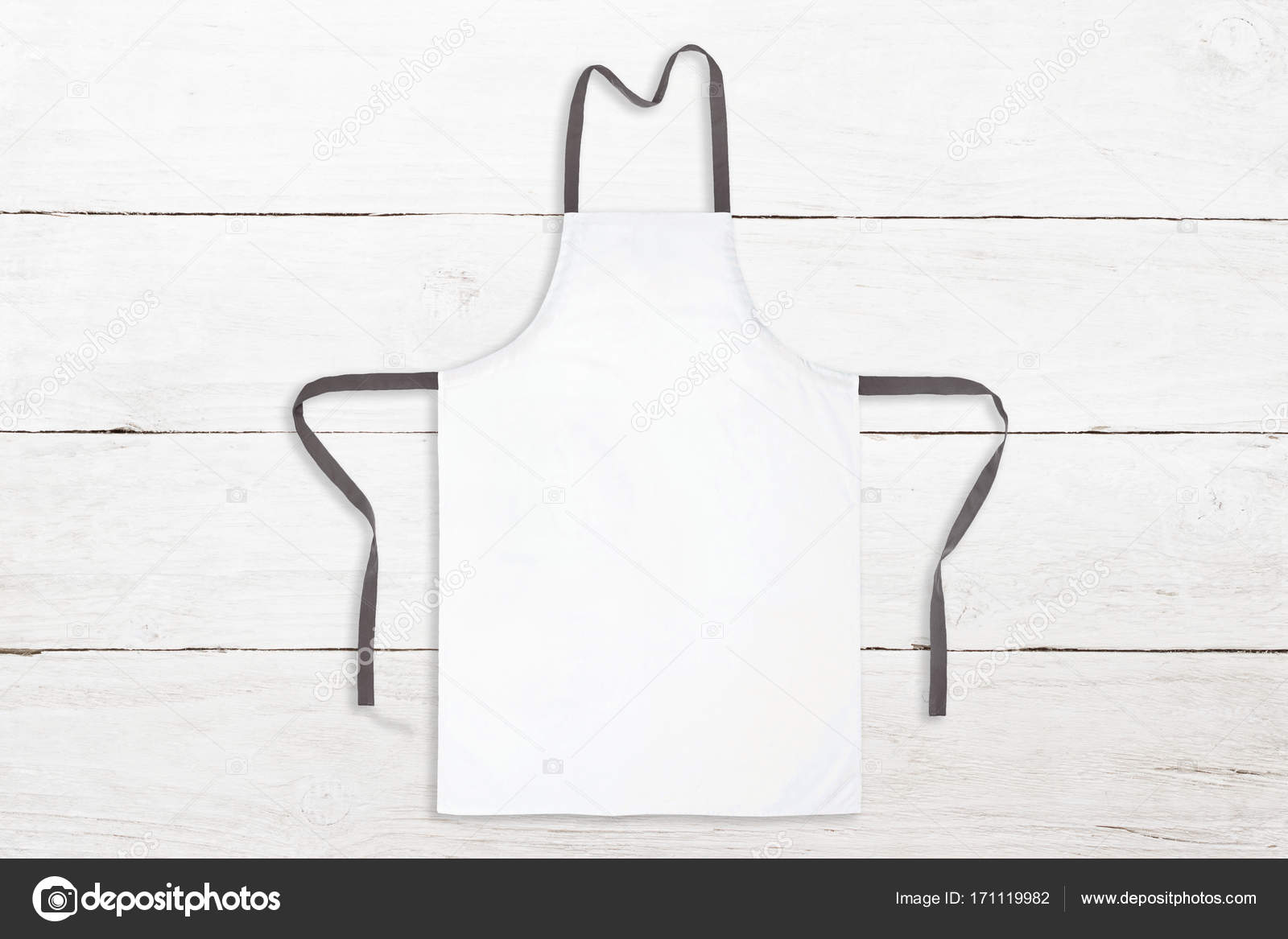 Blank white apron on wooden background Stock Photo by ©Dmitry.Zimin ...