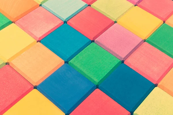 Textura de cubos de madeira colorida — Fotografia de Stock