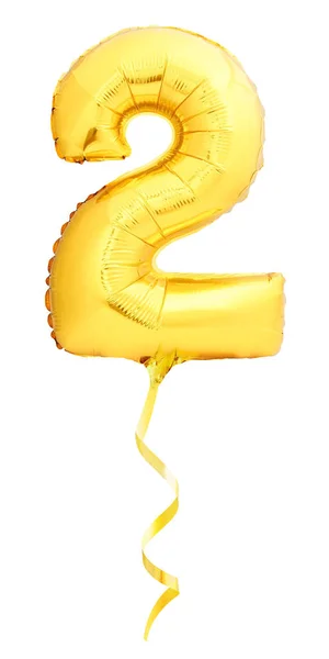 Numéro d'or 2 de ballon gonflable — Photo