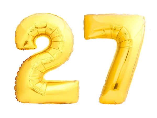 金色数字27充气气球 — 图库照片