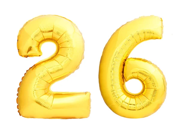 Golden number 26 of inflatable balloons — Stock Photo, Image