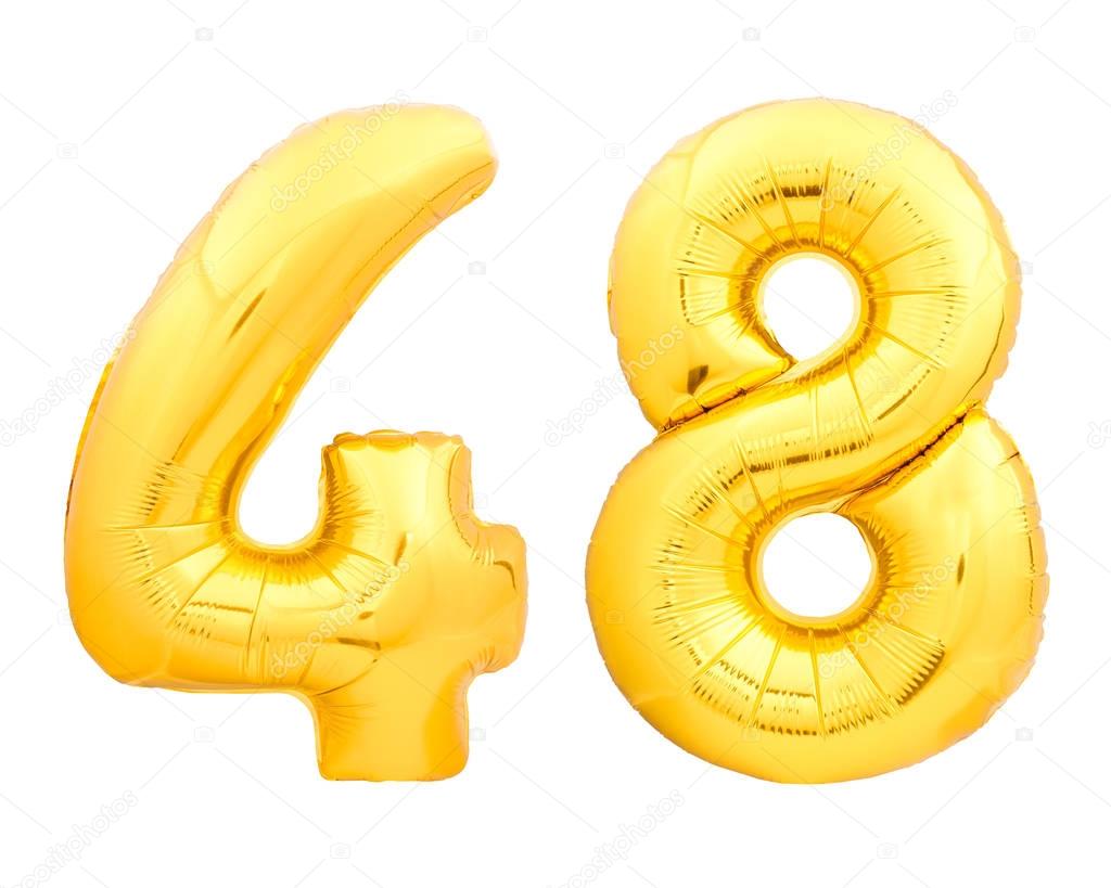 Golden number 48 of inflatable balloons