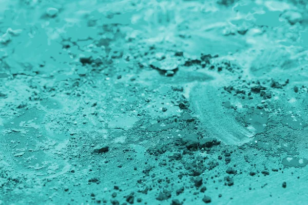 Rozproszone niebieskie tło proszku. Streszczenie aqua menthe kolor tła. Strzał makro — Zdjęcie stockowe