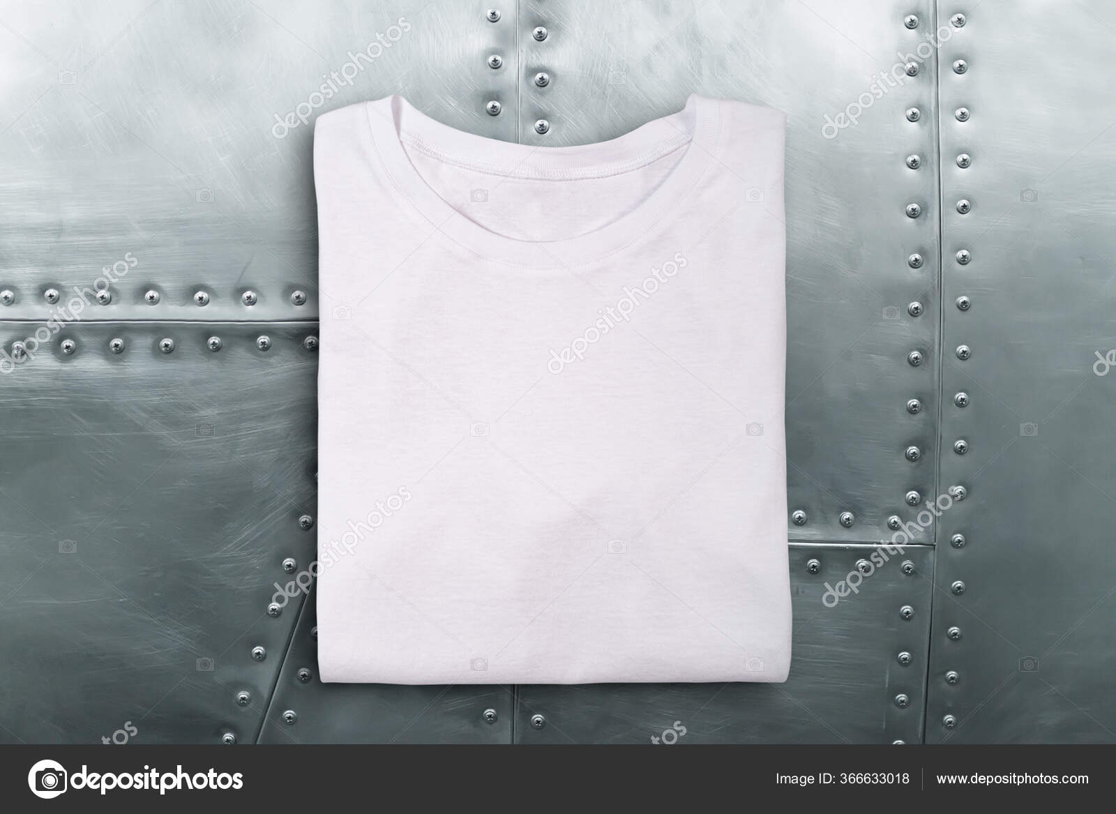 Download White Folded T Shirt On Metal Texture Blank White Tshirt On Metal Background Stock Photo Image By C Dmitry Zimin 366633018