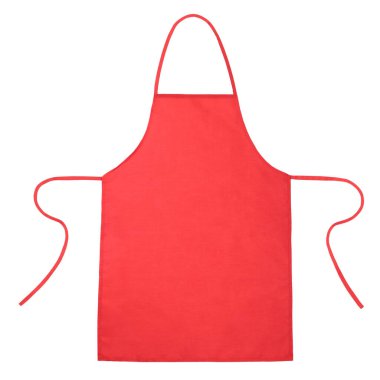 Red kitchen apron on white clipart