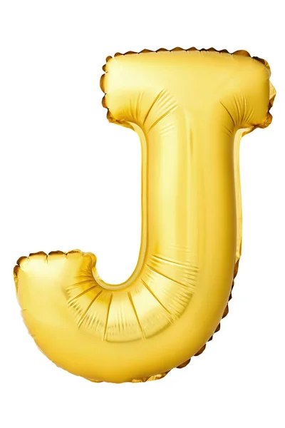 Písmeno J z nafukovacího balónu izolovaného na bílém — Stock fotografie