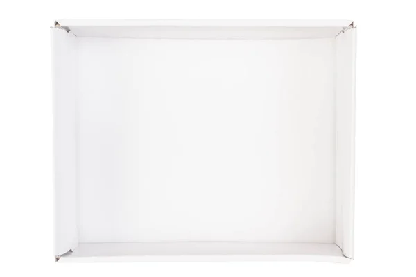 Bílá prázdná lepenková krabice — Stock fotografie