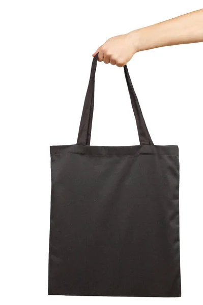 Ręczne trzymanie torby z tkaniny — Zdjęcie stockowe