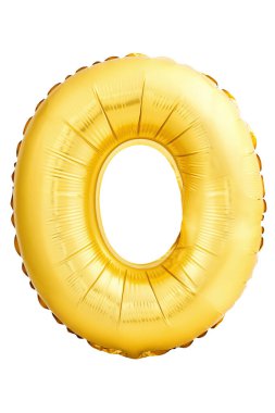 Beyaz arkaplanda izole edilmiş şişme balondan O harfi