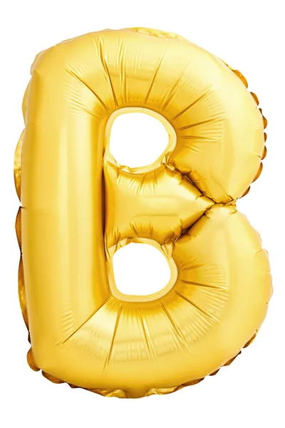 Carta B feita do balão inflável isolado no branco — Fotografia de Stock
