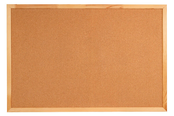 Blank cork board with wooden frame