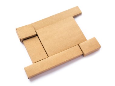 Tek kullanımlık diş fırçası seti için boş karton kutular beyaz arka planda izole edilmiş. Gösteriş seti. Dikiş seti