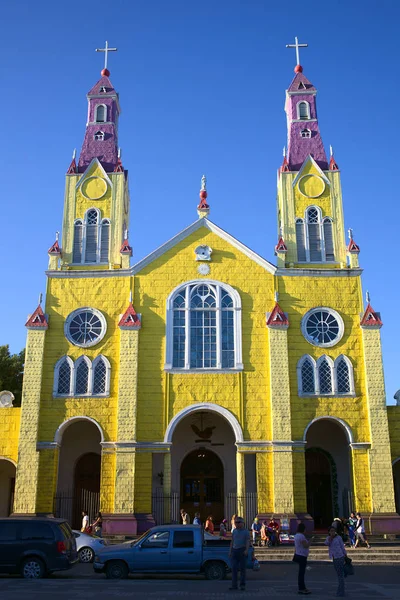 Castro Chile Febrero 2016 Fachada Iglesia San Francisco Declarada Patrimonio — Foto de Stock