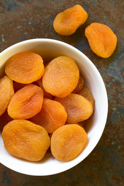 Damascos Secos Lanche Saudável Contendo Vitaminas Beta Caroteno Fibras Antioxidantes — Fotografia de Stock