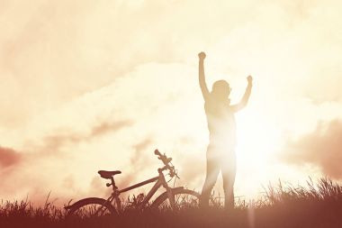 Kız Bisiklet siluet ile kazanma