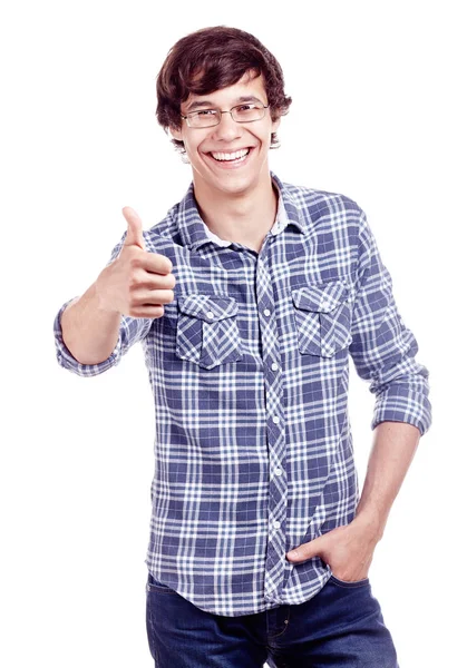 Guy showing thumb up sign — Stock Photo, Image