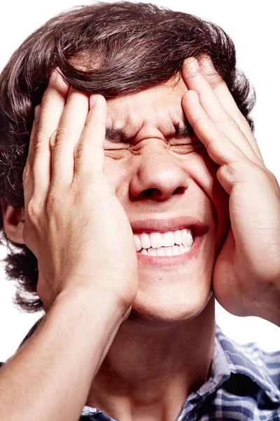 Man with headache closeup — Stock Photo, Image