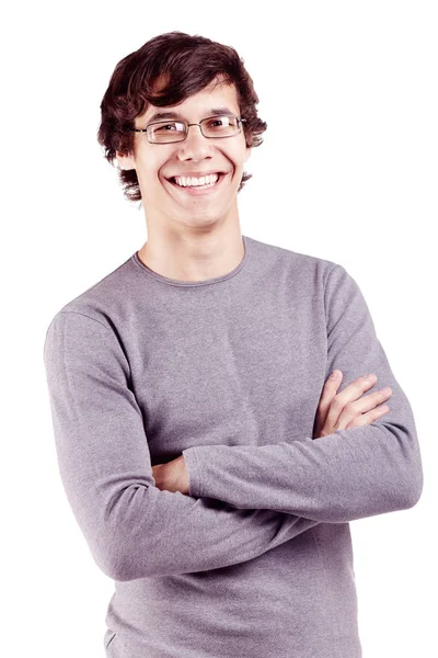 Smiling guy with crossed arms — Stock Photo, Image